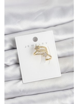 Maarketim Gold Renk Zirkon Taşlı Yıldız Model Kıkırdak Earcuff Küpe