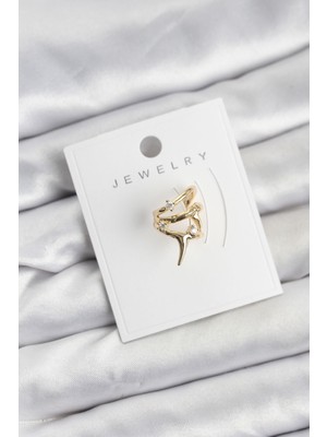 Maarketim Gold Renk Pirinç Diken Model Kıkırdak Earcuff Küpe