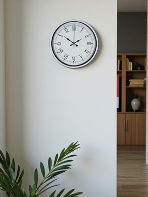 Zentime 36 cm Beyaz Dekoratif Duvar Saati