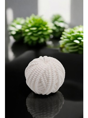 PremiumPort Örgü Desenli Dekoratif Mum, 6,5x5,5 Cm, Şık ve Sıcak Atmosfer Sağlar