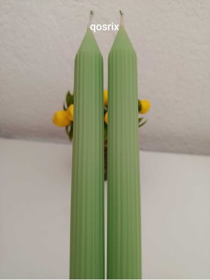 PremiumPort Iki Adet Açık Yeşil Doğal Vanilya Kokulu Soya Mum Seti