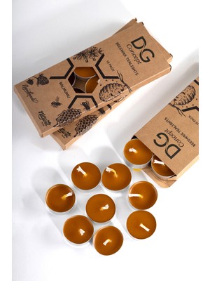 PremiumPort Doğal Balmumu Tealight Mum Paketi – 10 Lü Set, Sıcak Atmosfer Yaratır