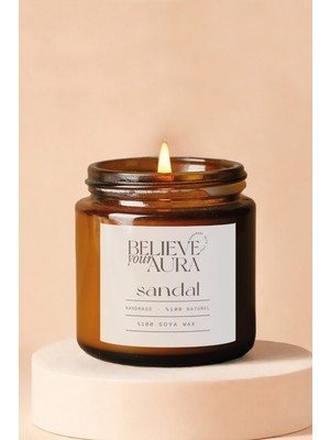 PremiumPort Doğal Soya Mum Amber Kokulu Aromaterapi Mum 100 cc