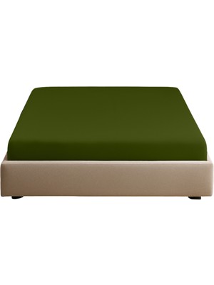 Sabia Soft Touch %100 Pamuk 62 Tel (155 Tc) 160X240 cm Tek Kişilik Düz Çarşaf Koyu Yeşil