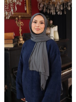 İmaj Butik Antrasit Helen Önü Süngerli Pratik Penye Şal