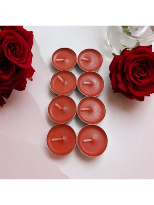 PremiumPort Şık 8'li Tealight Mum Seti, Yuvarlak Küçük Mumlar, Yer ve Masa Dekoru