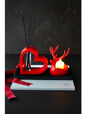 PremiumPort Bambu Çubuklu Oda Kokusu ve Tea Light Mumluk Seti, Şık Dekorasyon