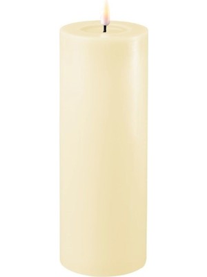 PremiumPort Krem Rengi LED Mum 7,5X20 Cm, Şık ve Şıkış Tasarım, Atmosferi Isıtır