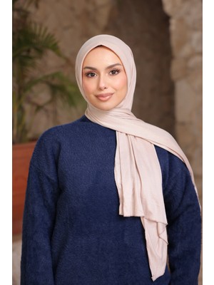 İmaj Butik Açık Vizon Helen Önü Süngerli Pratik Penye Şal