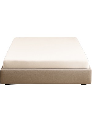 Sabia Soft Touch %100 Pamuk 62 Tel – 140X200 +37 cm Yüksekliğe Kadar Uygun Çift Kişilik Lastikli Çarşaf Taş