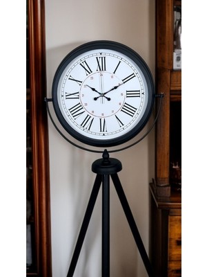 Zentime Siyah Roma Rakamlı Lüks Tasarım Tripod Ayaklı Saat