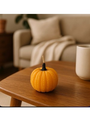 PremiumPort Renkli Dekoratif Balkabağı Mum, Sıcak Atmosfer Için Şık Aksesuar