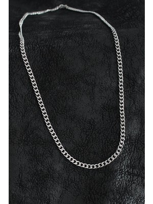 Inure Jewelry 316L Çelik Klasik Zincir Model Gümüş Renk Erkek Kolye
