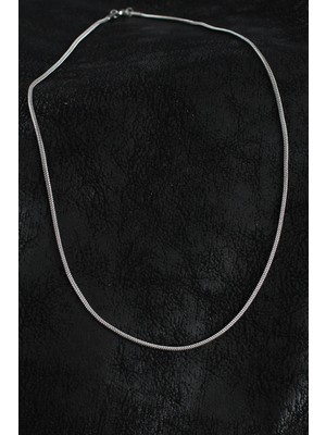 Inure Jewelry 316L Çelik Örme Zincir Model Gümüş Renk Erkek Kolye