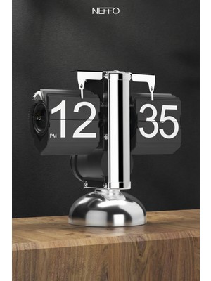 Neffo Retro Lüks Masaüstü Otomatik Dijital Saat Kuvars Pilli Saat Ev Dekorları Retro Flip Saat