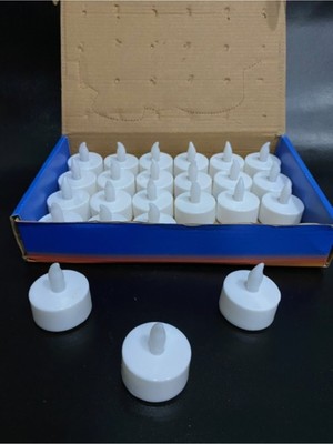 PremiumPort 24'lü Pilli LED Mum Seti, Sıcak ve Yumuşak Işık Sağlar