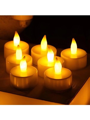 PremiumPort Yılbaşı Temalı 6'lı LED Mum Seti, El Gülü Tasarımı, Pilli, Dekoratif