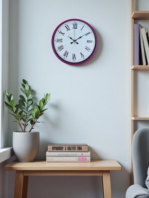 Zentime 36 cm Pembe Dekoratif Duvar Saati