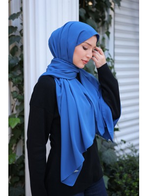 İmaj Butik Saks Mavi Five Medine Ipeği Şal