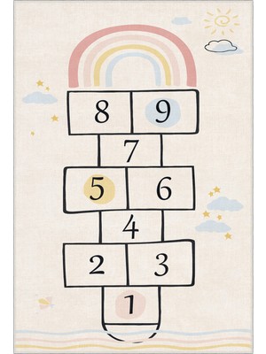 Homefesto Modern Dekoratif Yıkanabilir Kaymaz Taban Halı – Ince, Yumuşak Salon Halısı, Mutfak Halısı ve Yolluk