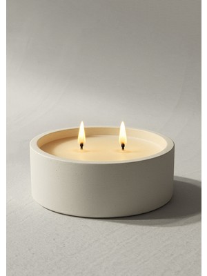 PremiumPort El Yapımı Beyaz Beton Soya Mumu, Doğal ve Şık Dekorasyon Ürünü