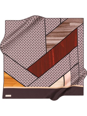Pierre Cardin Geometrik Desenli 90X90 Ipek Krep Saten Eşarp