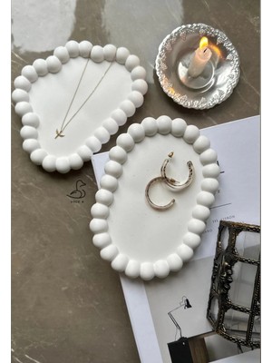 CasadiDuck Bubble Oval Tabak ve Bulut Dekoratif Tabak 4’lü