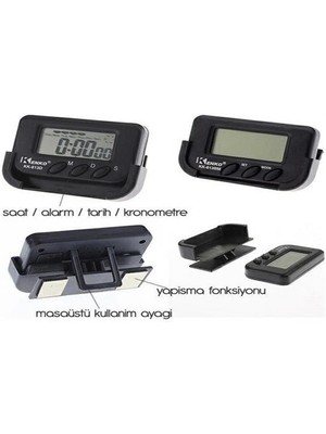 K-Onlineticaret® Ev ve Araç Tipi Dijital Saat Kronometreli Alarmlı Pilli Saat