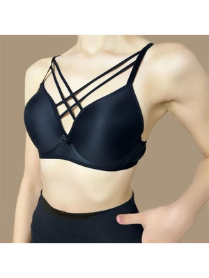 HK Underwear Çapraz Bantlı Balenli Destekli Sütyen