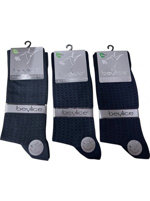 bebekokusu Beylice Desenli Bambu Dikişsiz Erkek Çorabı -Sıkmayan Lastik- Tavşan Kulağı Kavrayan Topuk 12 Adet