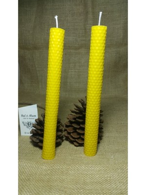 PremiumPort Balmumu Şamdan, 22CM, 2 Adet, Doğal ve Şık Dekorasyon Ürünü