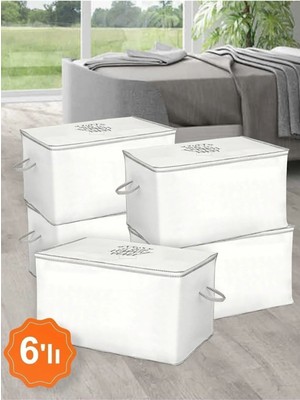 Helen's Home 6 Adet Sandık Tipi Yastık Yorgan Saklama Hurcu 75 x 45 x 45 cm