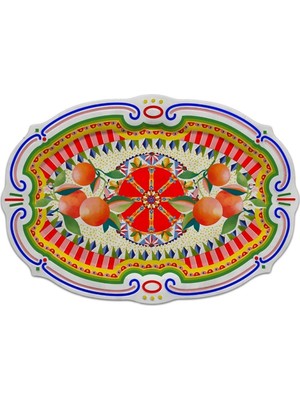 Baci Milano Dolce Vita Oval Servis Tabağı / Tepsi 50 Cm, Melamin