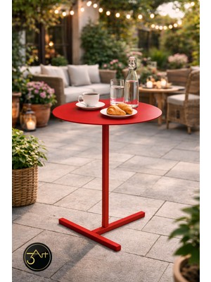 3art Metal Dekorasyon Modern Yan Sehpa – Yuvarlak Tablalı Minimal Tasarım, Metal Sehpa