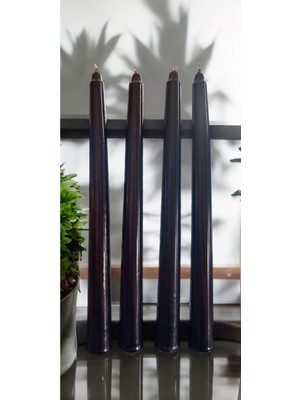 PremiumPort Şamdan Mum Seti, Siyah Varaklı, Dekoratif 10'lu, Şık ve Modern Tasarım