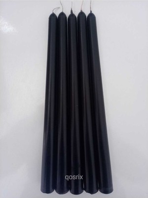 PremiumPort 5'li Siyah Şamdan Soya Mumu Seti, Doğal Vanilya Kokusu