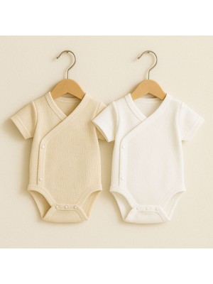 Babytex Kısa Kollu Kruvaze 2li Bebek Zıbın Body & Zıbın