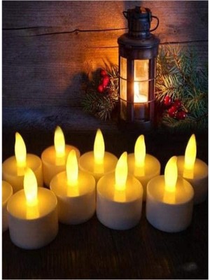 PremiumPort 10 Adet LED Mum Seti, Pilli, Sıcak Işık, Dekoratif, Uzun Ömürlü