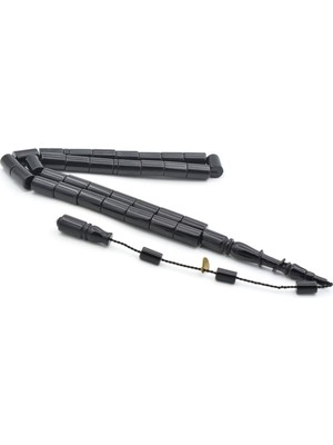 Murty99 Hakan Turan Imzalı Kesme Model Siyah Sıkma Kehribar Tesbih