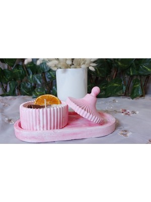 PremiumPort Kırmızı Dekoratif Tarçın ve Mandalina Kokulu Mum Seti