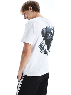 Lc Waikiki Yeni Sezon Bisiklet Yaka Kısa Kollu Star Wars Baskılı Penye Erkek Tişört