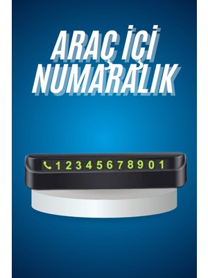 Mestore Araç Içi Numaratör Numaralık Oto Cam Kartı Fosforlu Numaratör