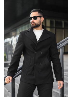 Baselco Premium Kruvaze Orta Boy Kaşe Kaban