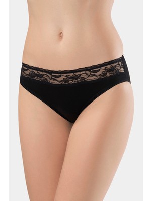 Türen Kadin Beli Dantelli Likrali 2'li Pamuklu Bikini Külot