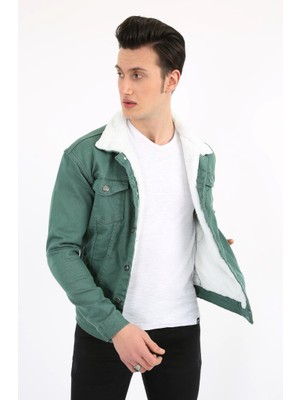 buğrahayalin Içi Kürklü Çıtçıt Düğmeli Kalın Spor Erkek Günlük Kot Mont