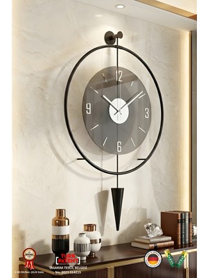 PremiumPort Füme Masippi Tamperli Cam Duvar Saati, Şık ve Kırılmaz Tasarım