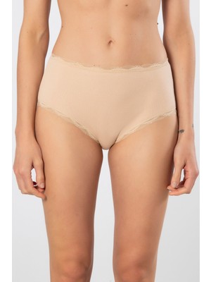 Türen Kadin Likrali Ribana Dantelli Yüksel Bel Külot 2'li Paket