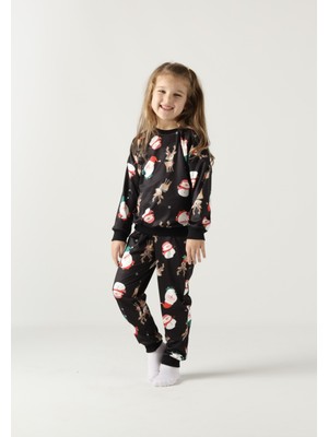 Buufuu Kışlık Noel Baskılı Çocuk Alt Üst Takım