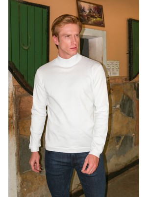 Masimar Erkek 30/1 Penye Interlok Kumaş Esnek Regular Fit Yarım Balıkçı Sweatshirt