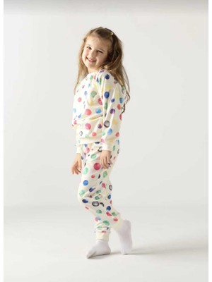 Buufuu Renkli Baskılı Uzun Kollu Çocuk Alt Üst Ikili Takım